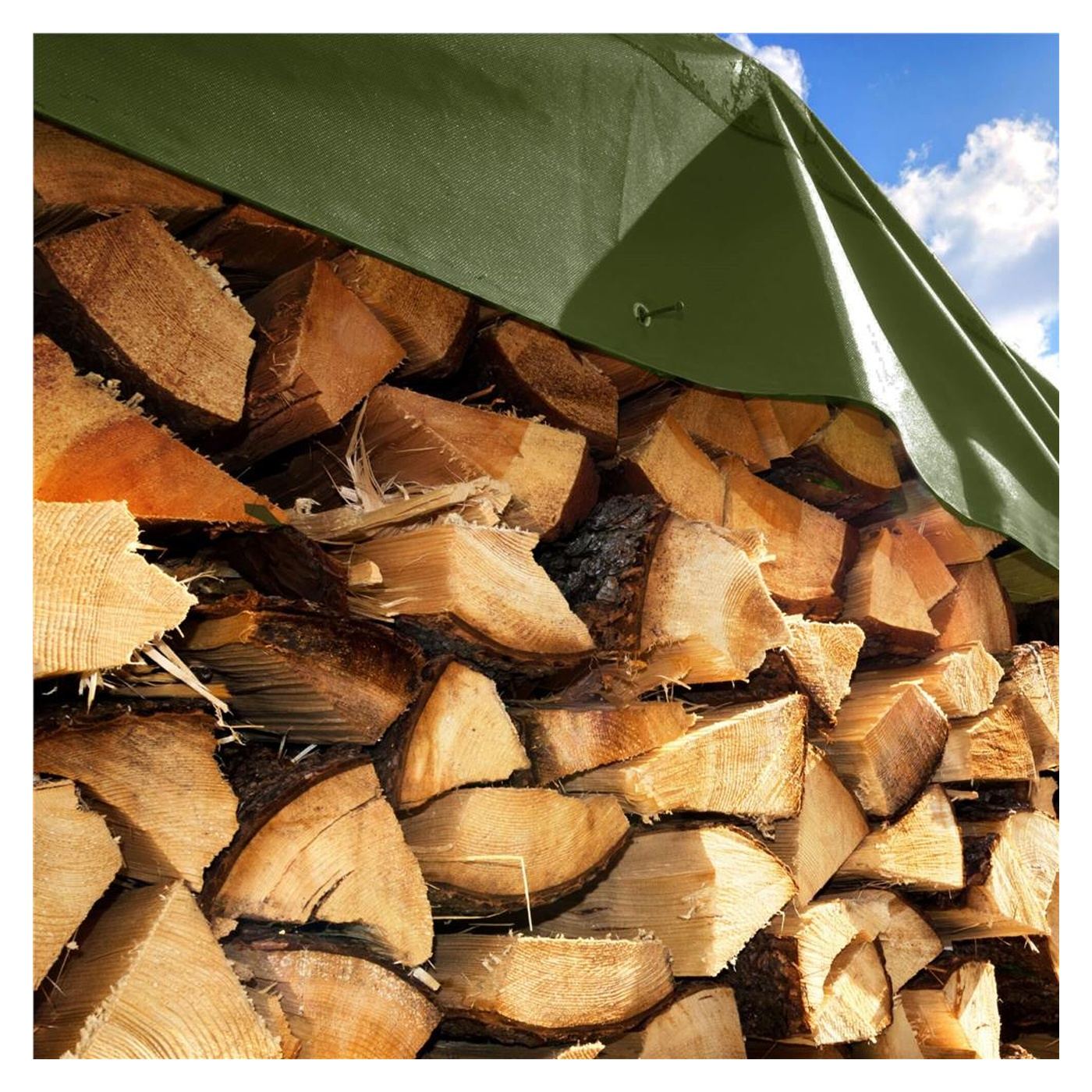 Vízálló laminált polietilén ponyva, 120g/m2, 3x4m, zöld - 3