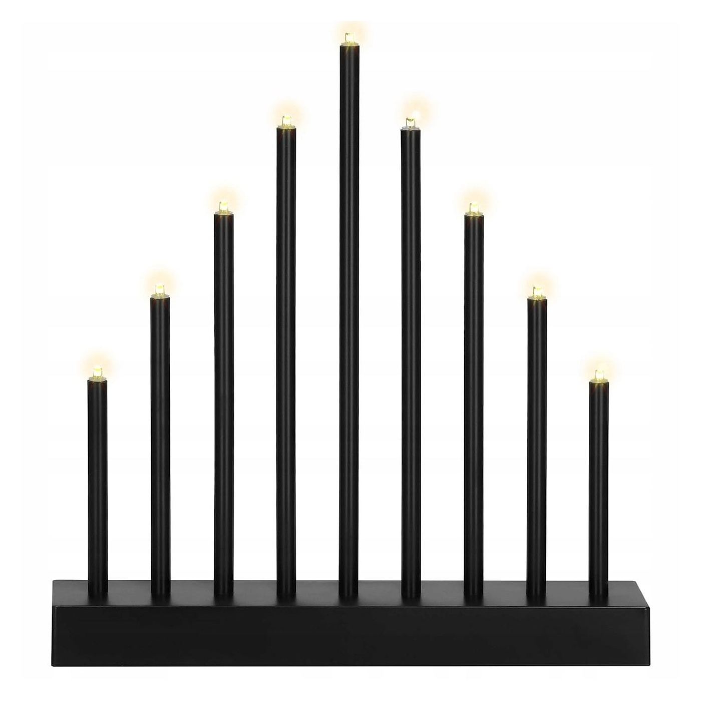 Adventi dekoratív gyertyatartó 9 LED gyertyával, fekete - 14