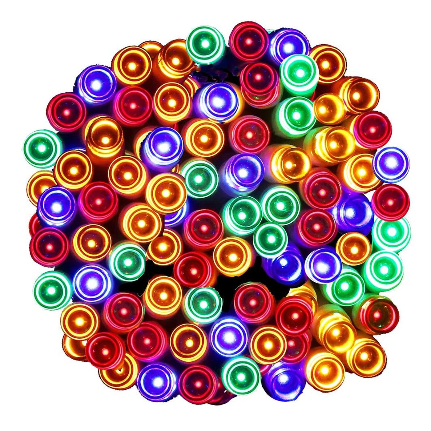 Kültéri kerti fényfüzér, 9 méter, 120 LED, elemes, többszínű - 9