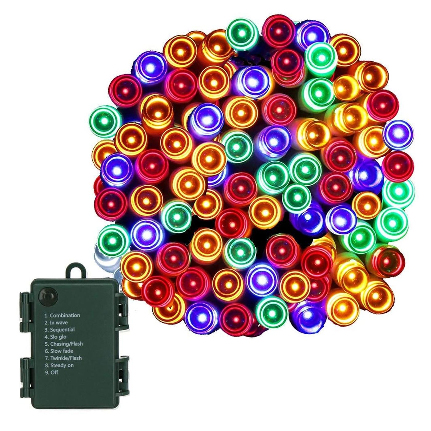 Kerti Fényfüzér, 10 Méter, 100 LED, Elemes, Többszínű - 3