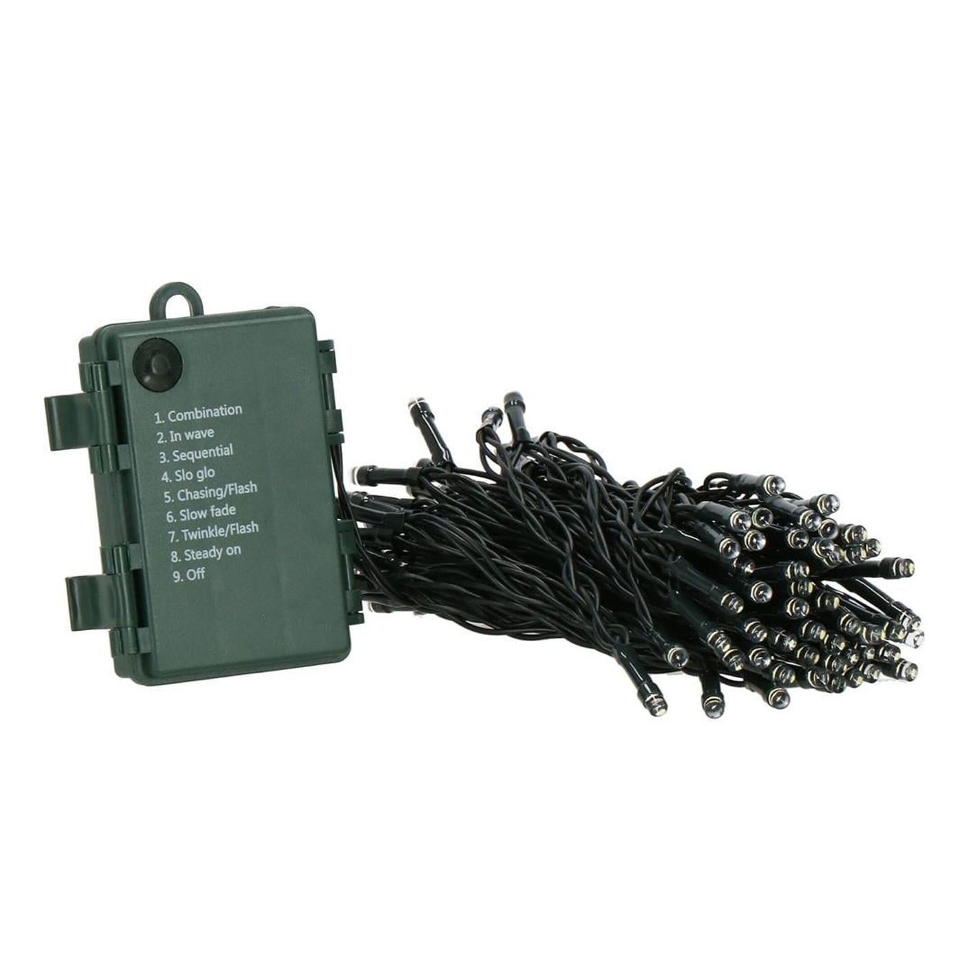 Kültéri kerti fényfüzér, 5 méter, 50 LED, elemes, többszínű - 8
