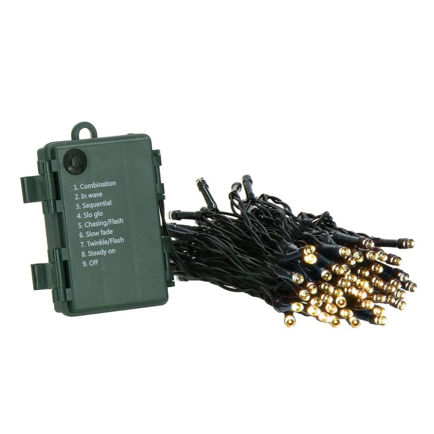 Kültéri kerti fényfüzér, 5 méter, 50 LED, elemes, sárga - 8