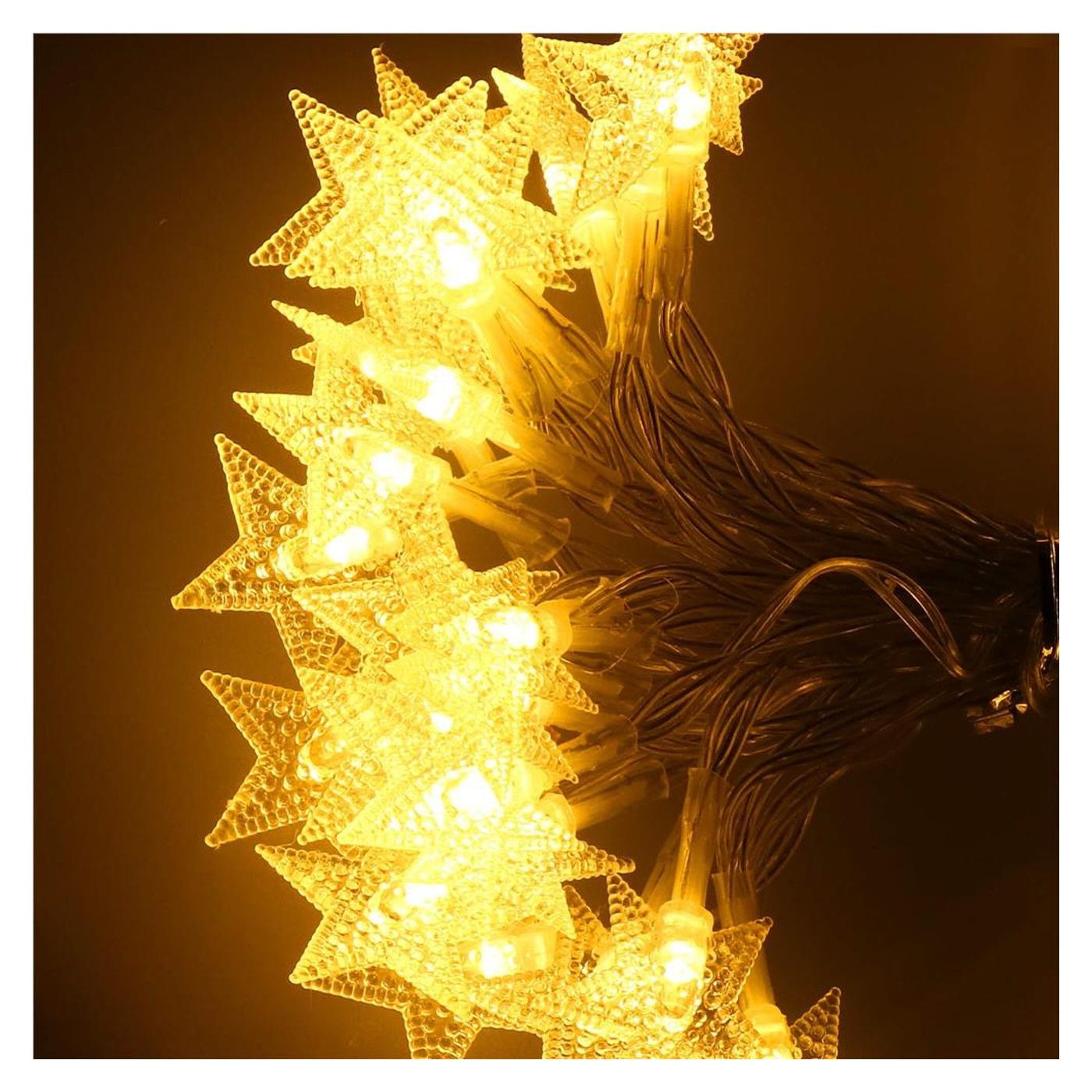 (DL) Kerti fényfüzér, 5 méter, 50 LED, elemes, sárga - 7