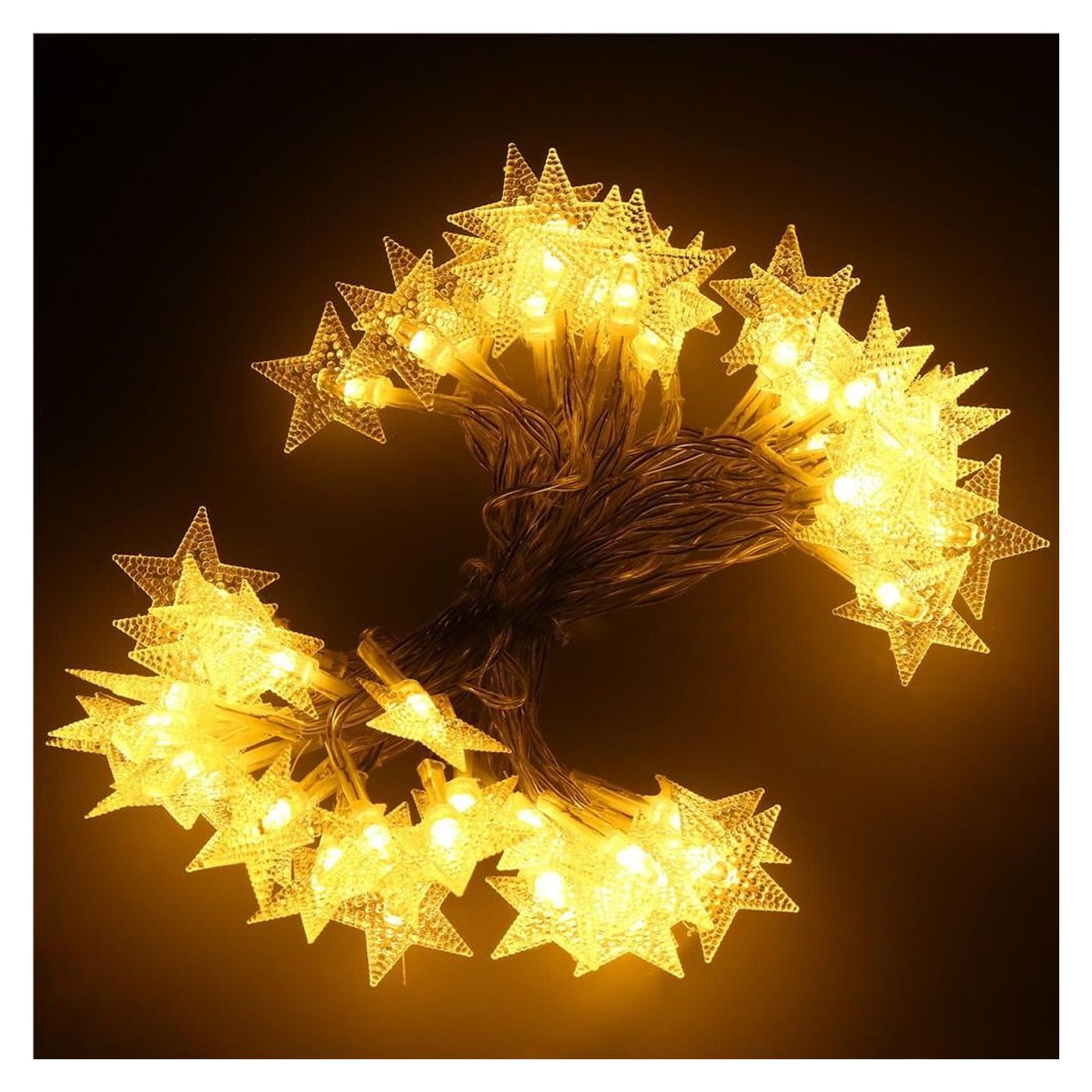 (DL) Kerti fényfüzér, 5 méter, 50 LED, elemes, sárga - 8