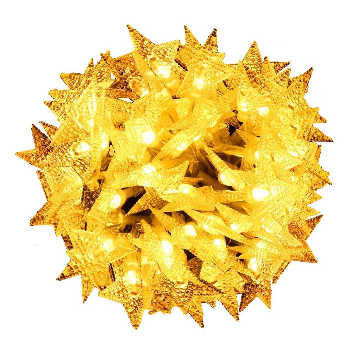 (DL) Kerti fényfüzér, 5 méter, 50 LED, elemes, sárga - 13