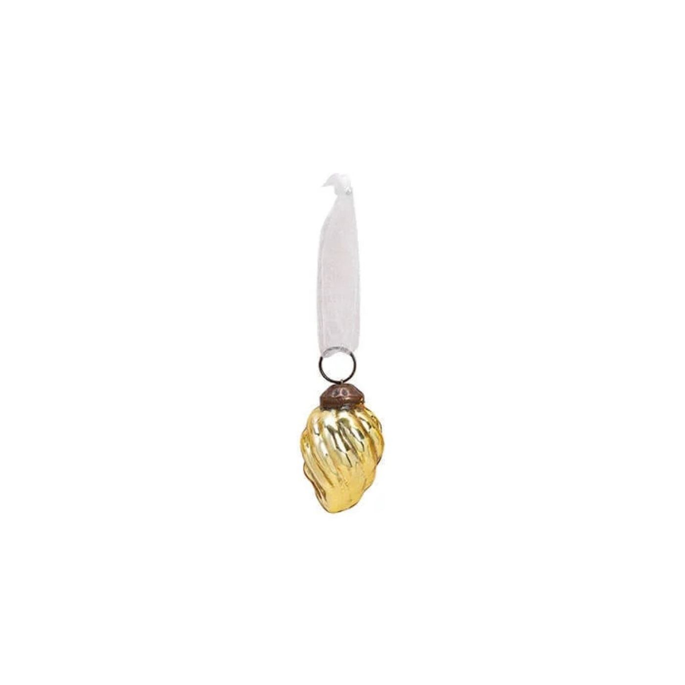 Üveg gömb függő dekoráció, Arany, 3,5 cm - 3
