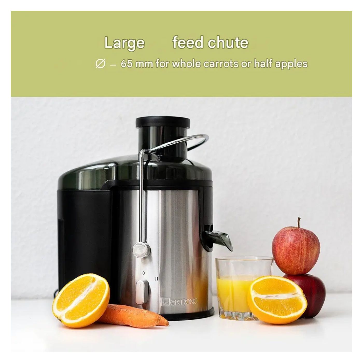 XL Gyümölcs- és zöldségfacsaró, Clatronic, 1,5 liter, 400 W, fekete - 2