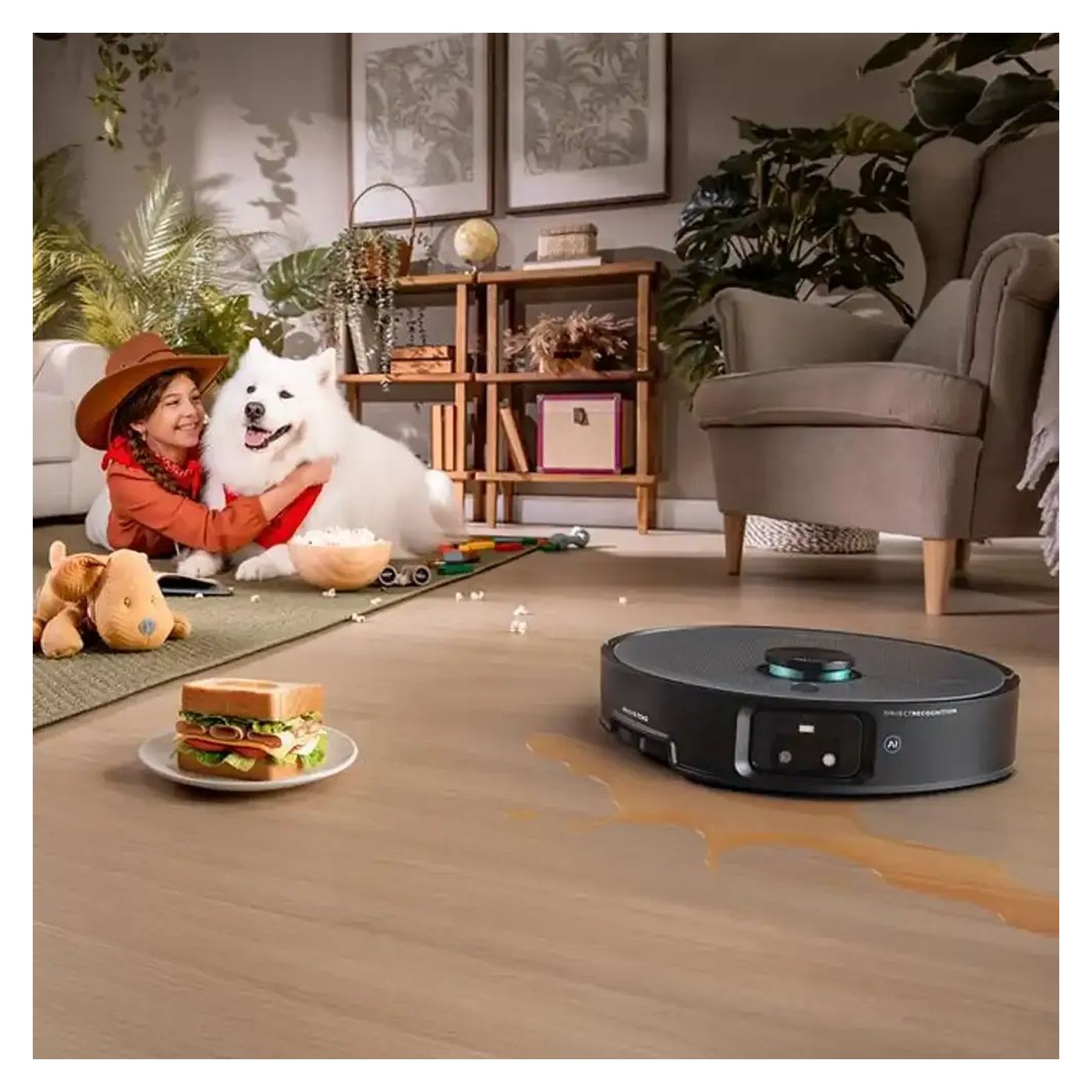 4 az 1-ben Okos Robotporszívó AI Pro Lézerrel és Integrált Kamerával, Cecotec, Conga X100, Navigációs Funkció, Fekete - 3