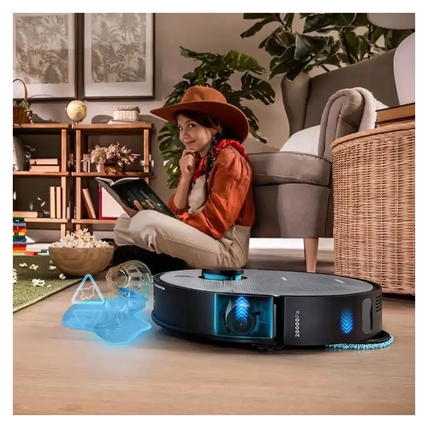 4 az 1-ben Okos Robotporszívó AI Pro Lézerrel és Integrált Kamerával, Cecotec, Conga X100, Navigációs Funkció, Fekete - 4