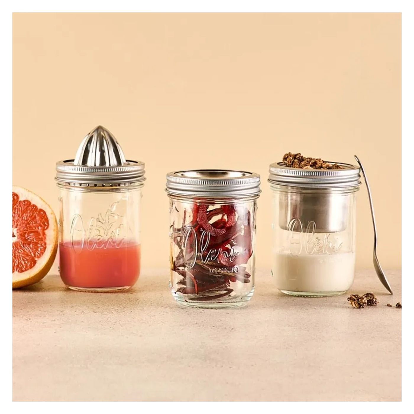 Prémium ételadagoló üveg tárolókészlet, Lieblingsglas, Starter, 3 x 0,5 liter, átlátszó - 2