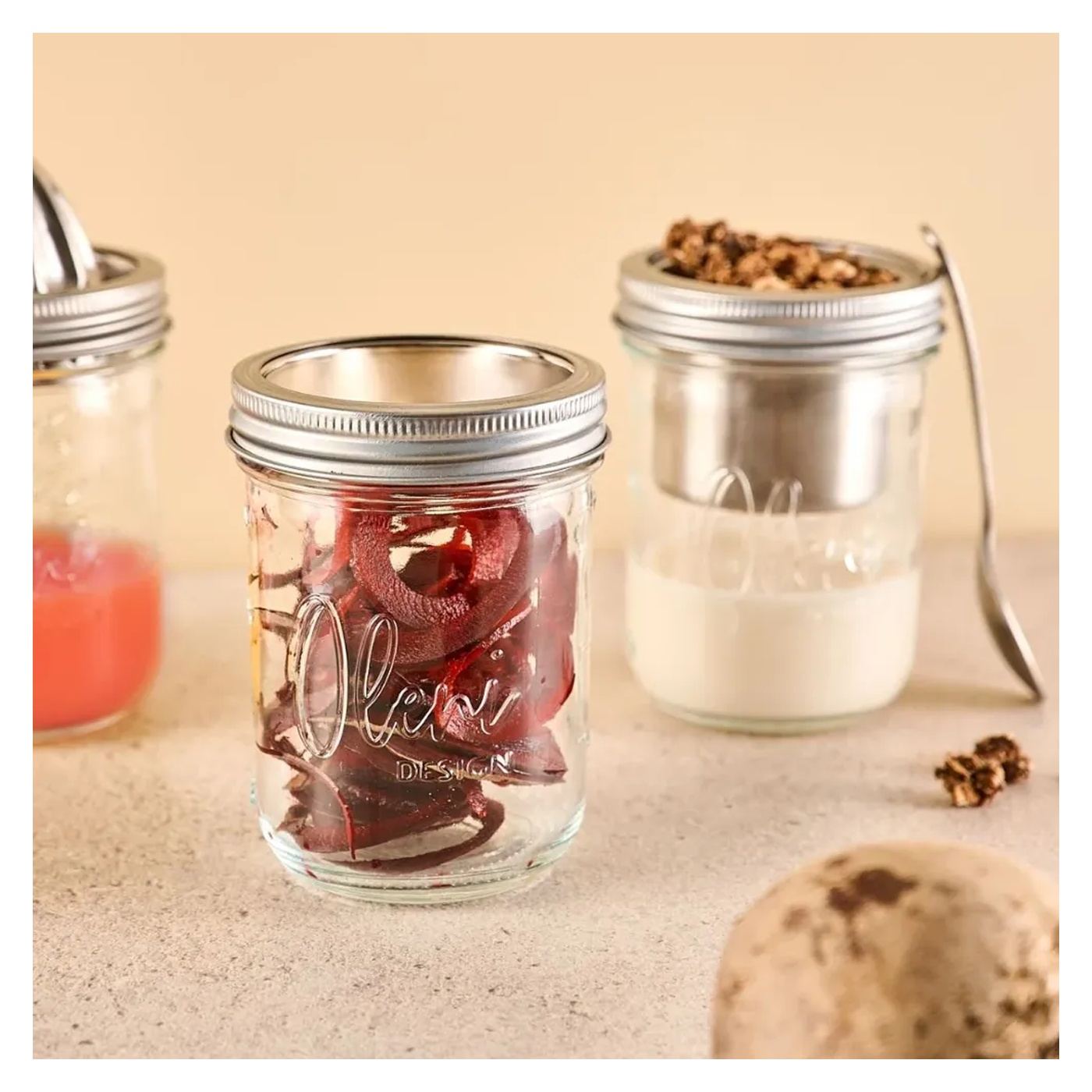 Prémium ételadagoló üveg tárolókészlet, Lieblingsglas, Starter, 3 x 0,5 liter, átlátszó - 4
