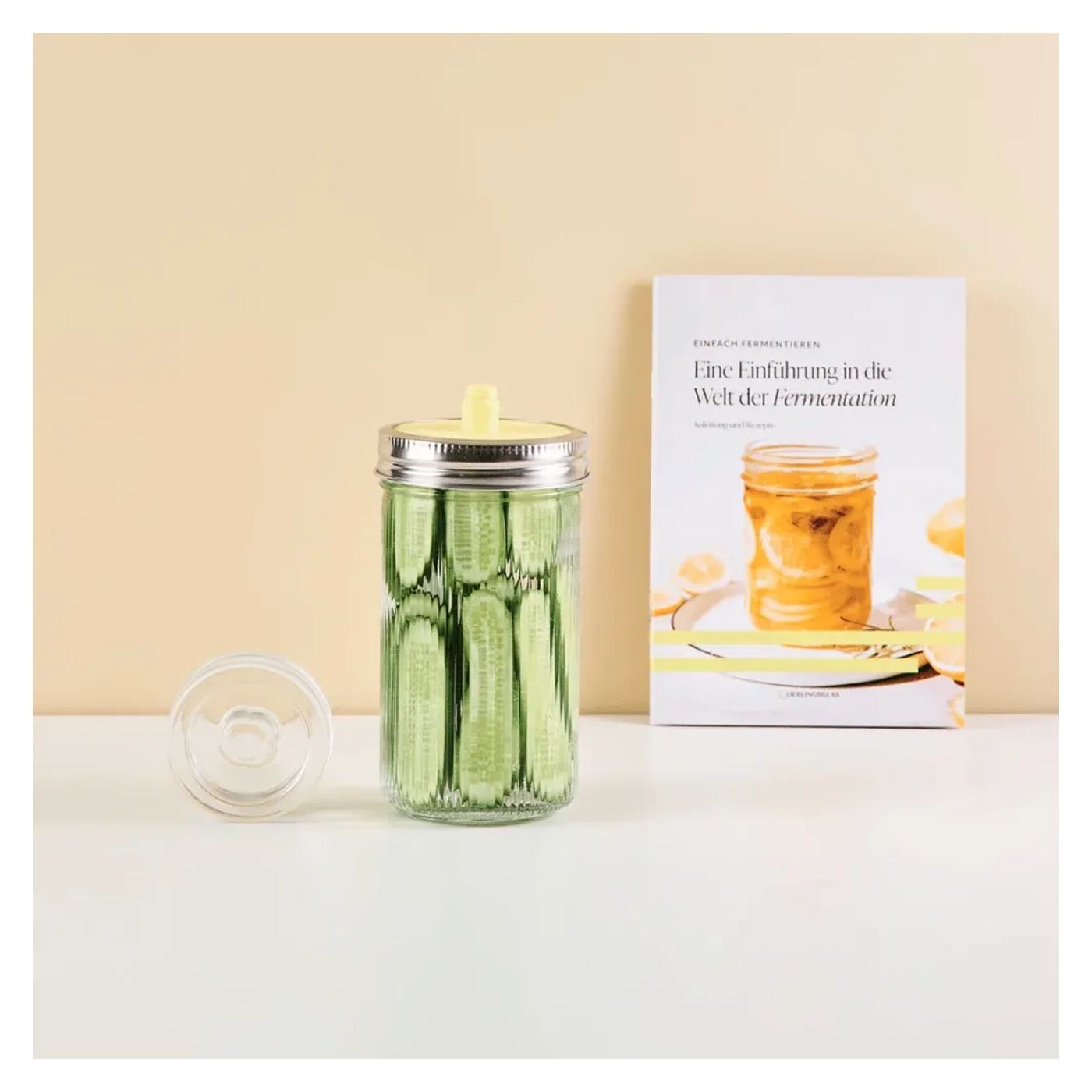 Prémium Fermentáló Készlet Üvegedénnyel, Lieblingsglas, Mini, 0.6 Liter, Átlátszó - 2