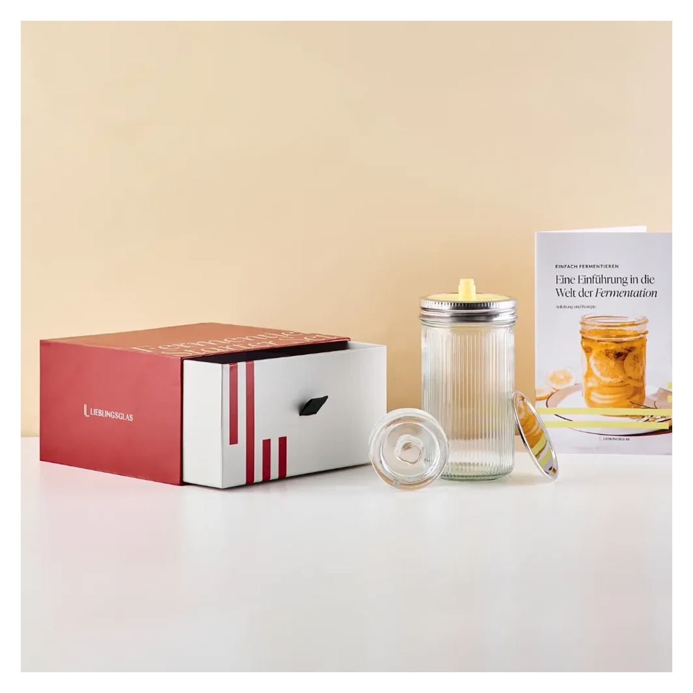 Prémium Fermentáló Készlet Üvegedénnyel, Lieblingsglas, Mini, 0.6 Liter, Átlátszó - 4