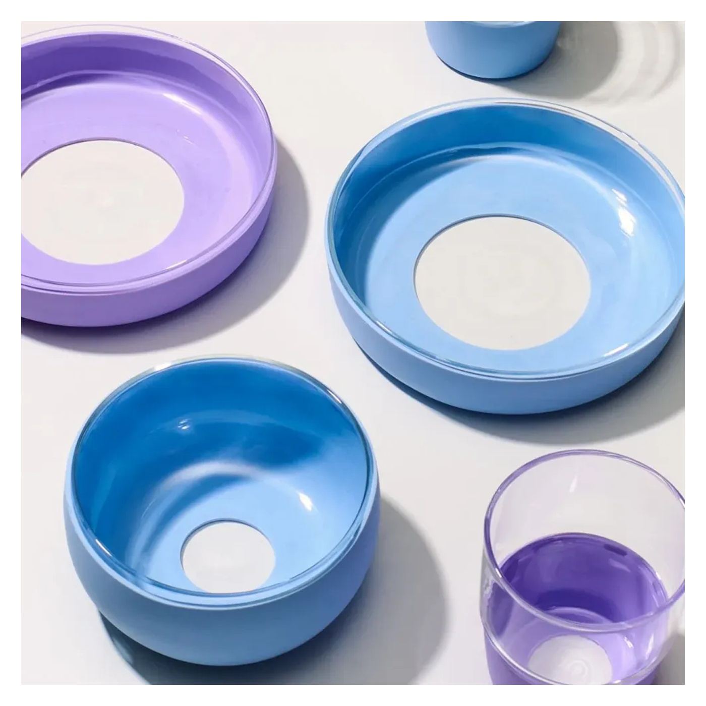 Prémium gyermek étkészlet üveg/szilikon, Lieblingsglas, 300/485/530 ml, Kék - 4