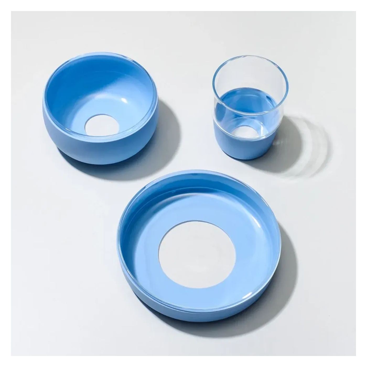 Prémium gyermek étkészlet üveg/szilikon, Lieblingsglas, 300/485/530 ml, Kék - 5