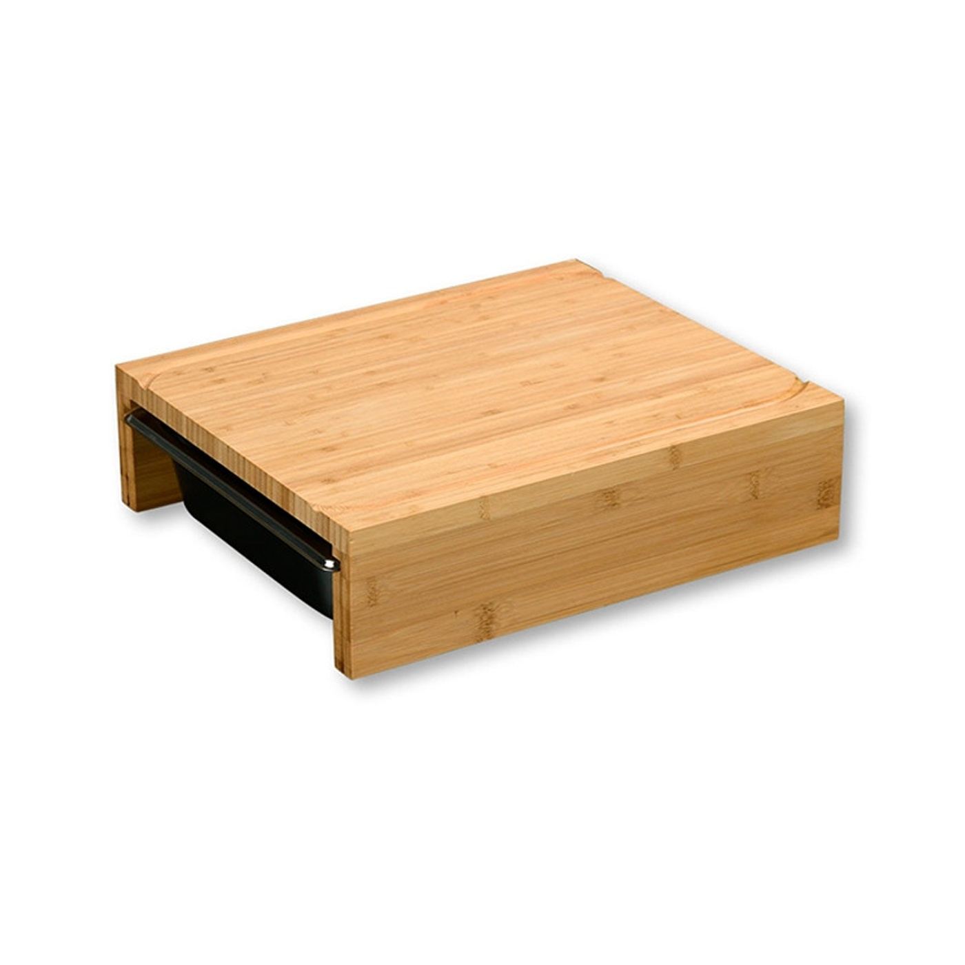 Kesper 58355 Vágódeszka szett 2 gyűjtőtálcával, 35 cm, bambusz, rozsdamentes acél, barna - 3