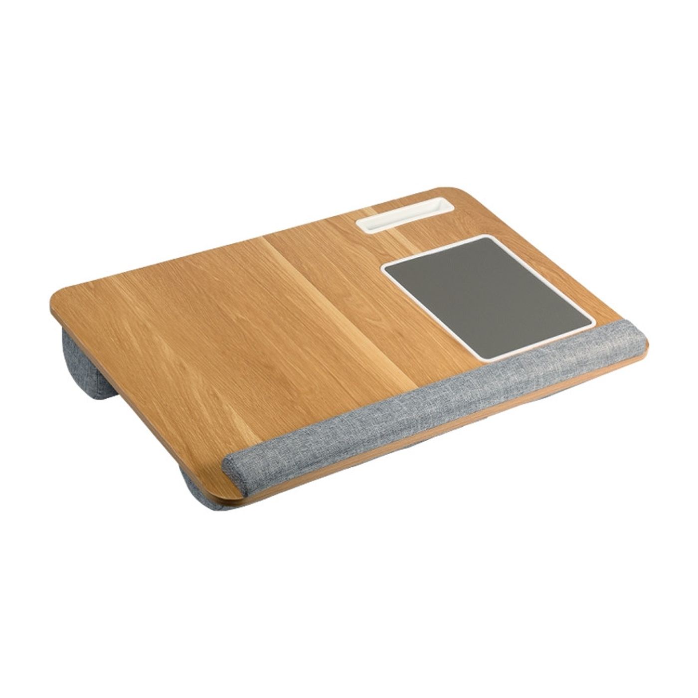 Kesper Laptop Asztalka egérpaddal 77623, beépített okostelefon/tablettartóval, puha alappal, 54,5x35,5 cm, barna - 2