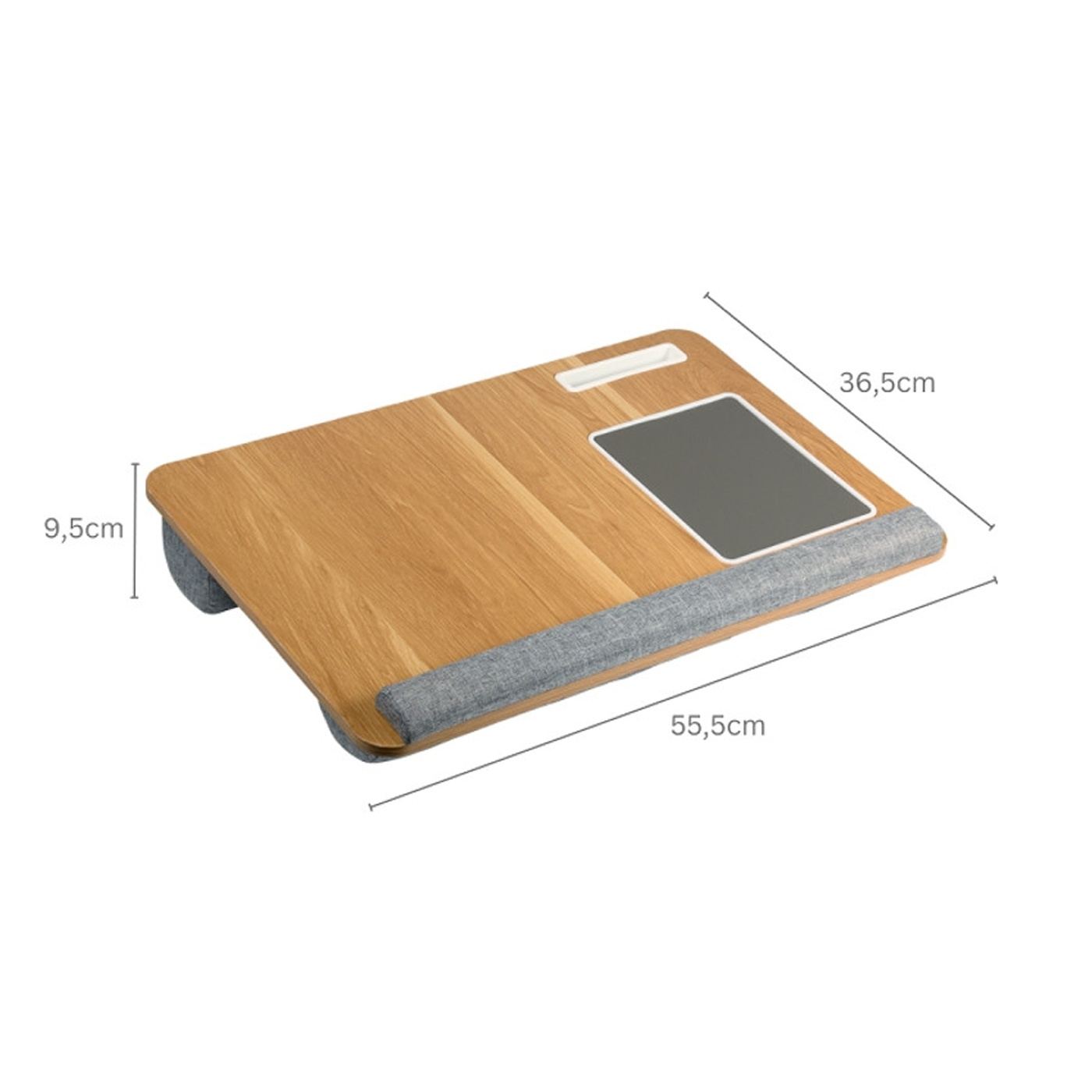 Kesper Laptop Asztalka egérpaddal 77623, beépített okostelefon/tablettartóval, puha alappal, 54,5x35,5 cm, barna - 8