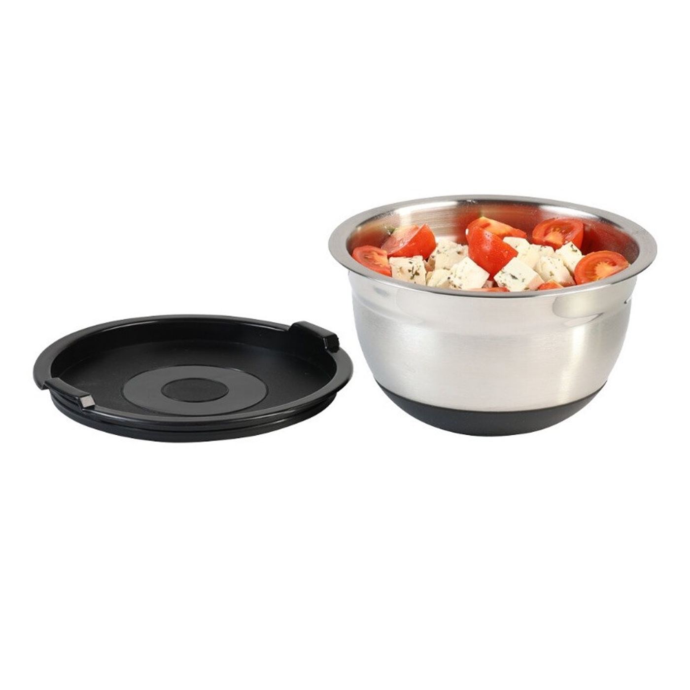 Kesper keverőtál fedéllel 90826, 4,5 L, 26 cm, rozsdamentes acél, mérlegskála, széles perem, csúszásmentes talp, ezüst - 3