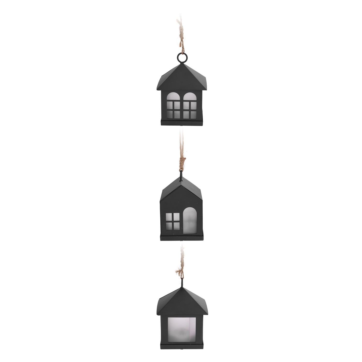 Díszítő ház akasztóval, LED, 8 cm - 2