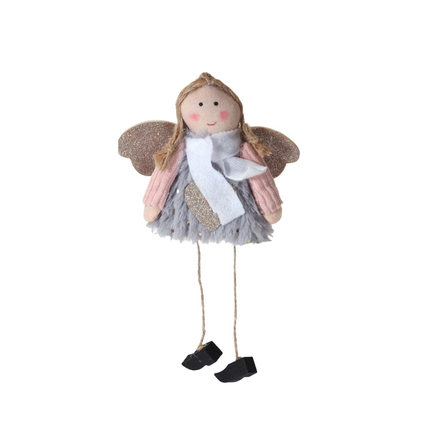 Dísz angyalka plüss, akasztóval, 18 cm - 2
