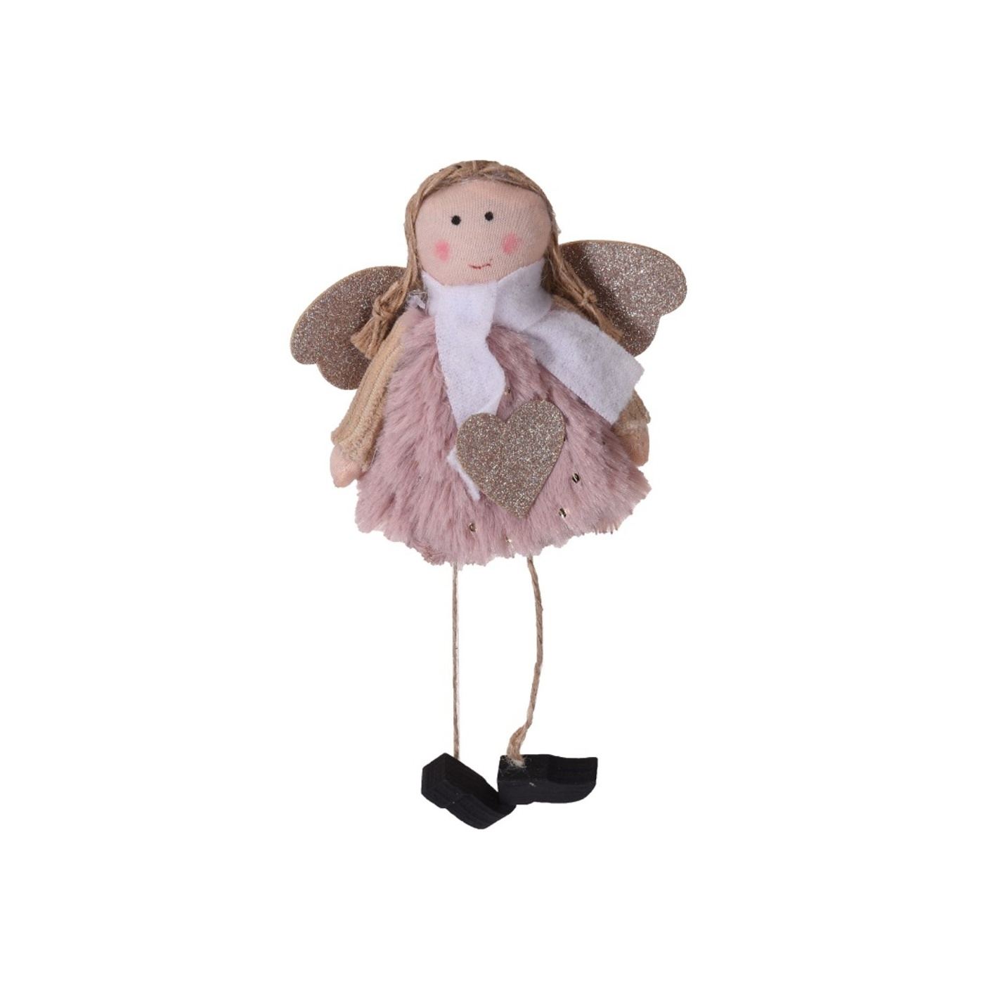 Dísz angyalka plüss, akasztóval, 18 cm - 3