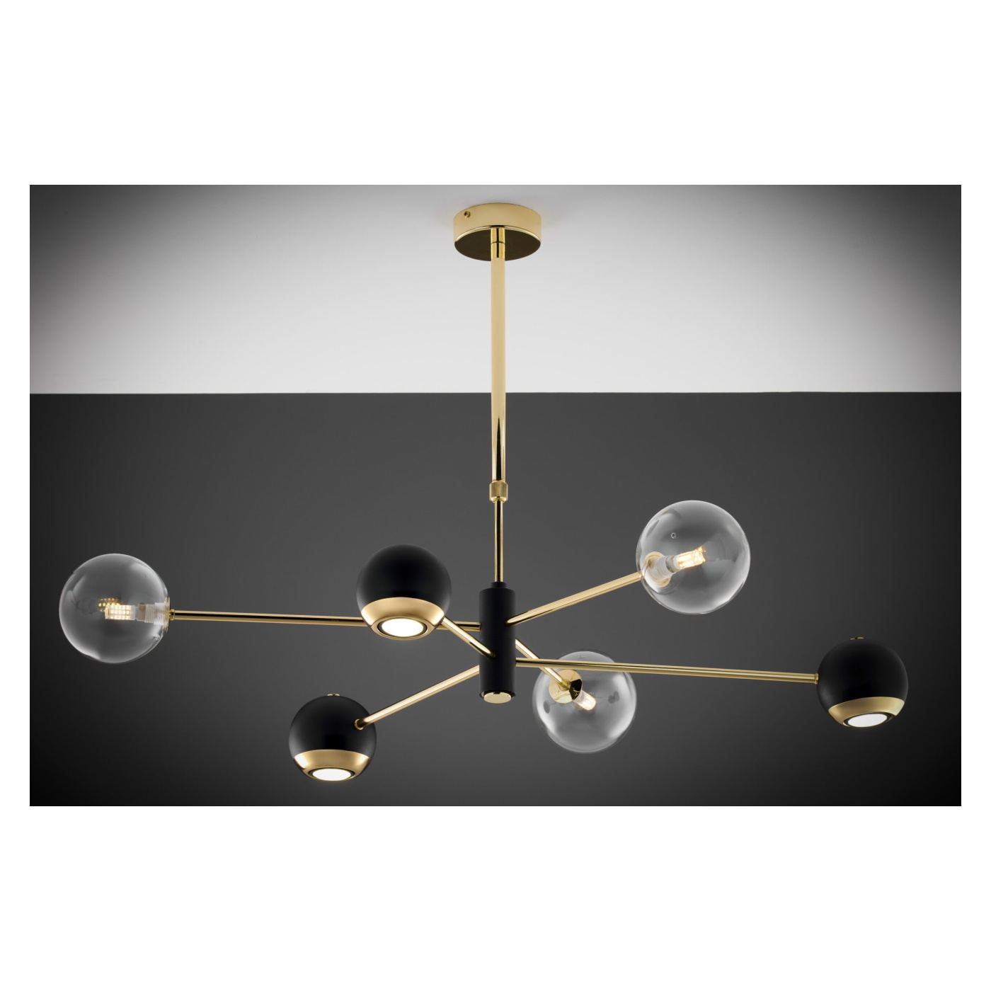 JUPITER MOKA sorozatú csillár, Arany, Fekete, 3xG9/3xGU10/14W - 5