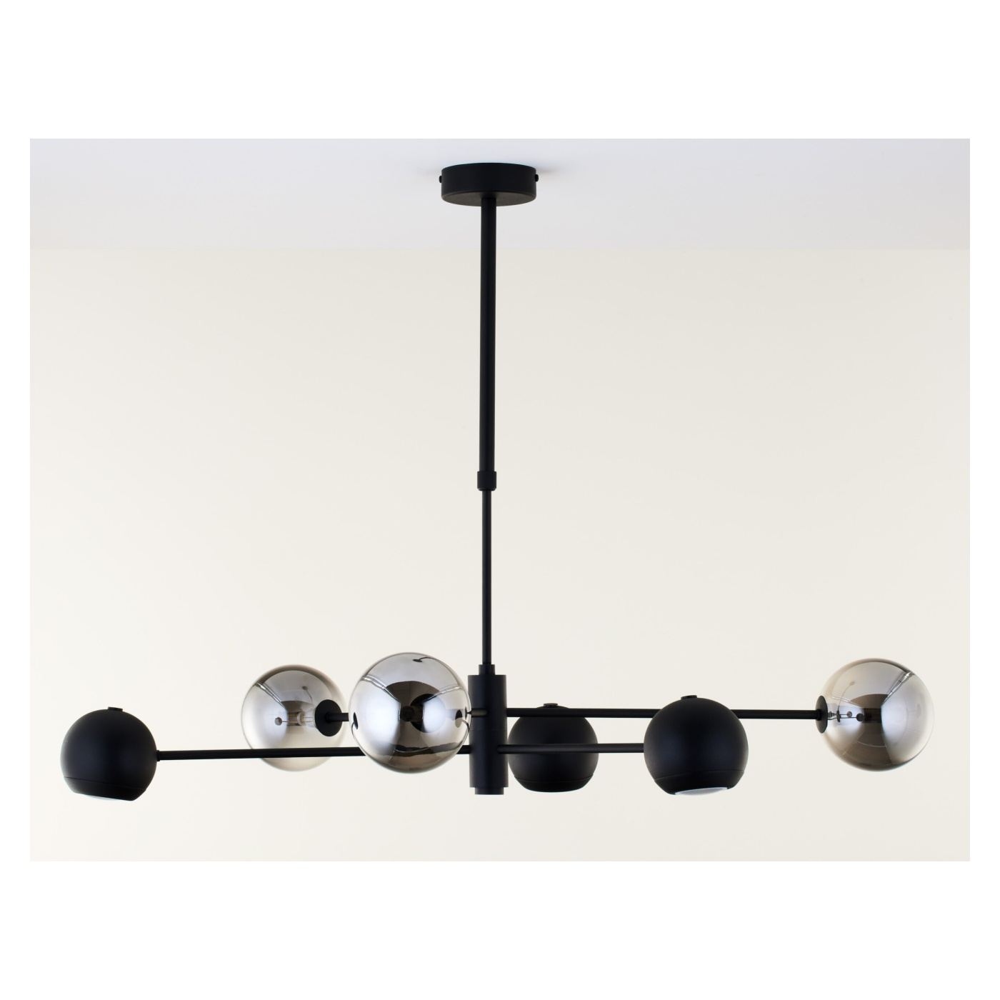 JUPITER MOKA sorozatú csillár, fekete, füst, 3xG9/3xGU10/14W - 2