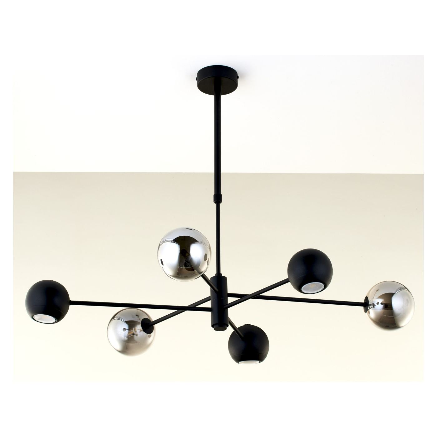 JUPITER MOKA sorozatú csillár, fekete, füst, 3xG9/3xGU10/14W - 4