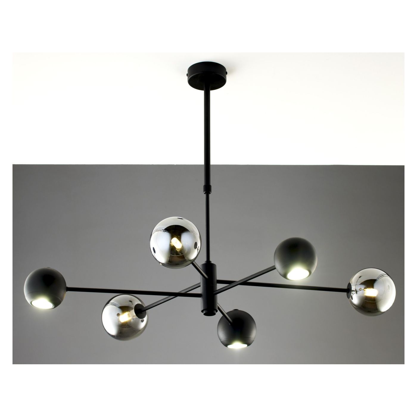 JUPITER MOKA sorozatú csillár, fekete, füst, 3xG9/3xGU10/14W - 5