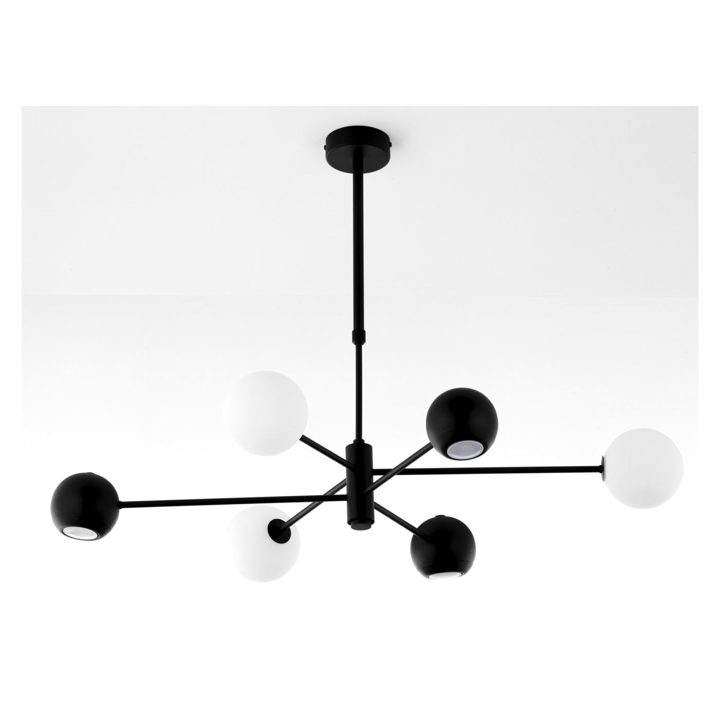 JUPITER MOKA sorozatú csillár, Fekete, fehér, 3xG9/3xGU10/14W - 2