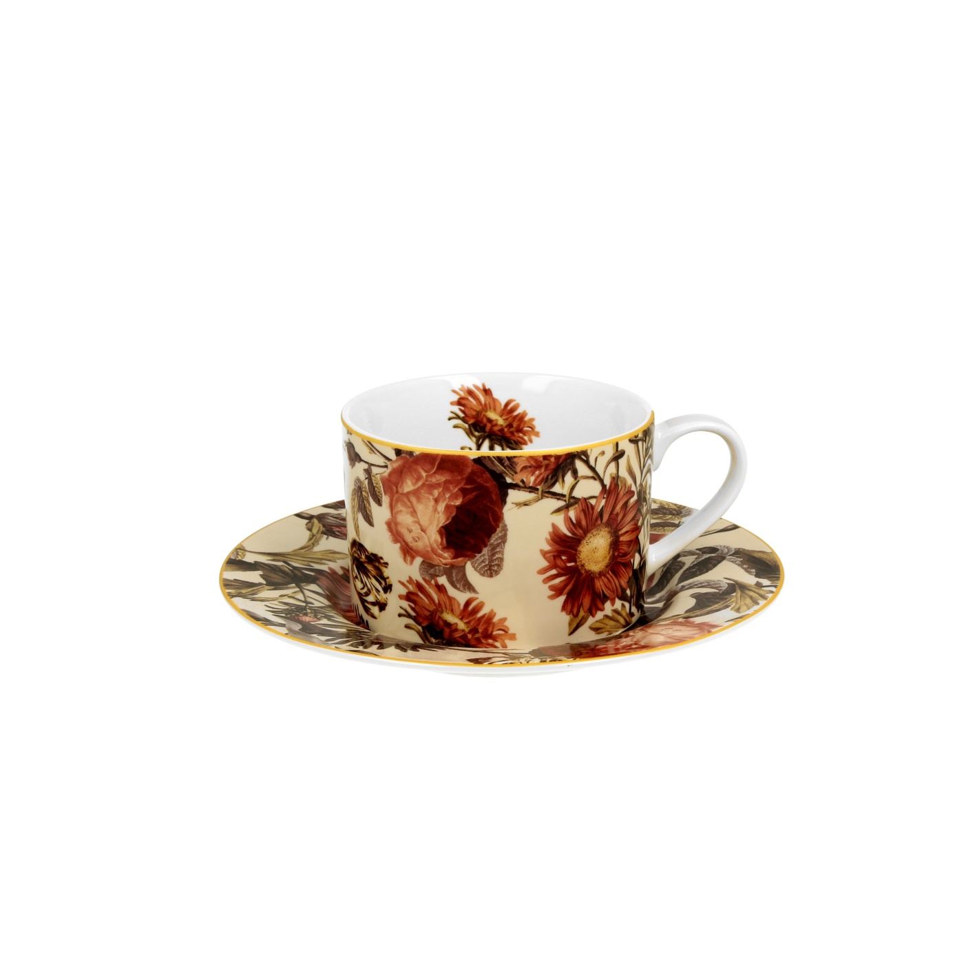 Készlet bögre + tányér, porcelán, Peony, 240 ml - 2