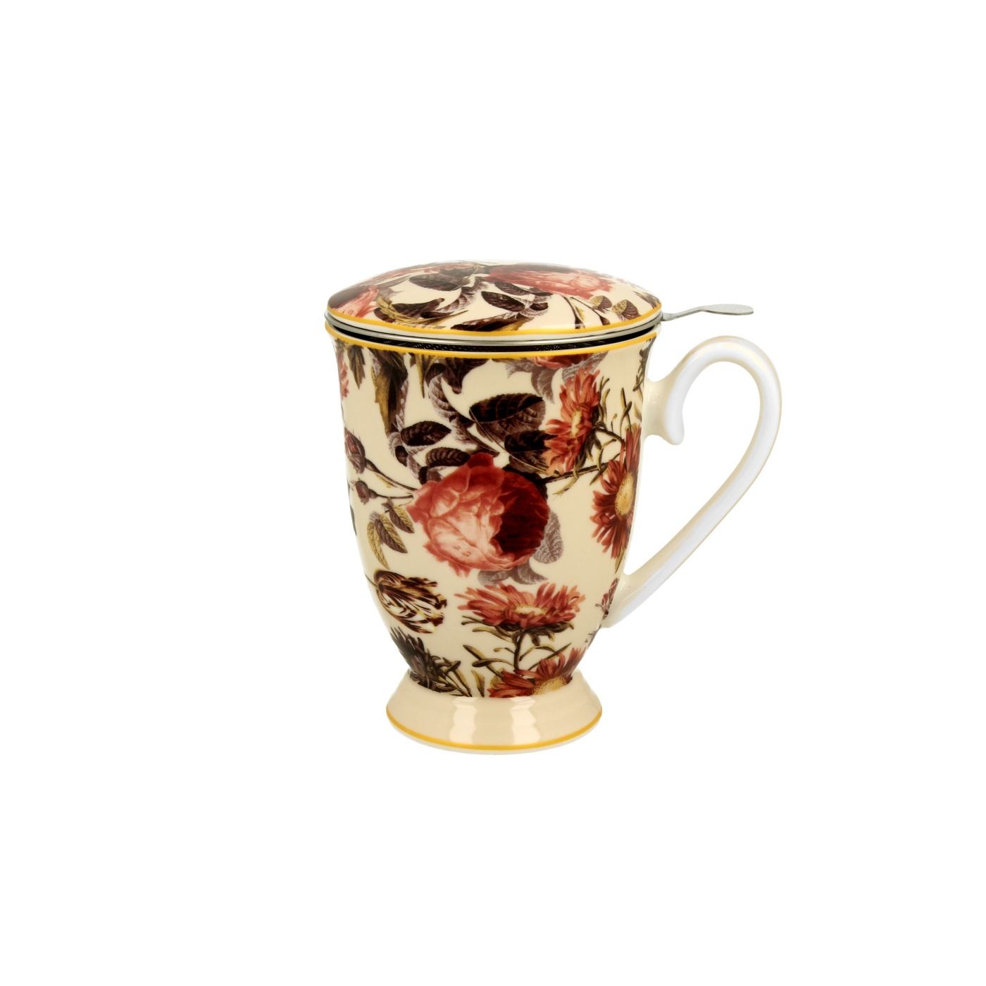 Teáscsészékészlet, porcelán, Peony, infúziós betéttel, 325 ml - 3