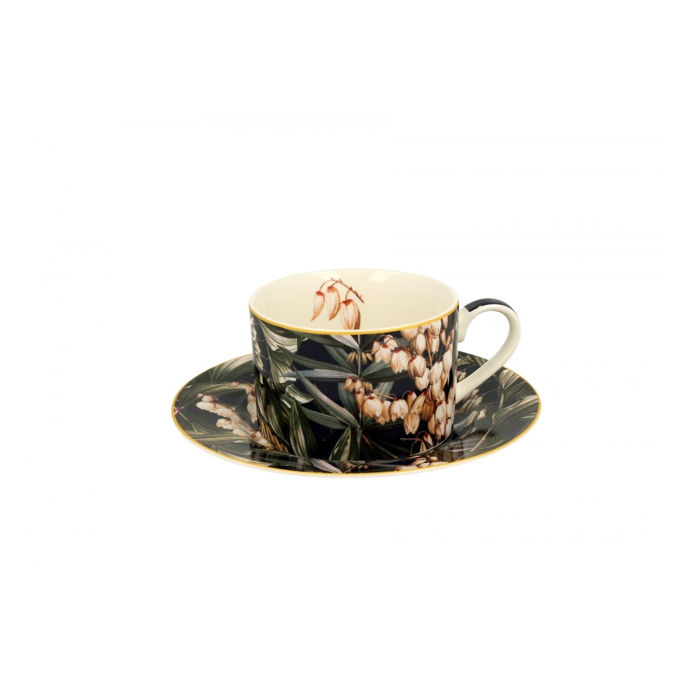 Tálca + tányér szett, porcelán, Yukka, 240 ml - 2