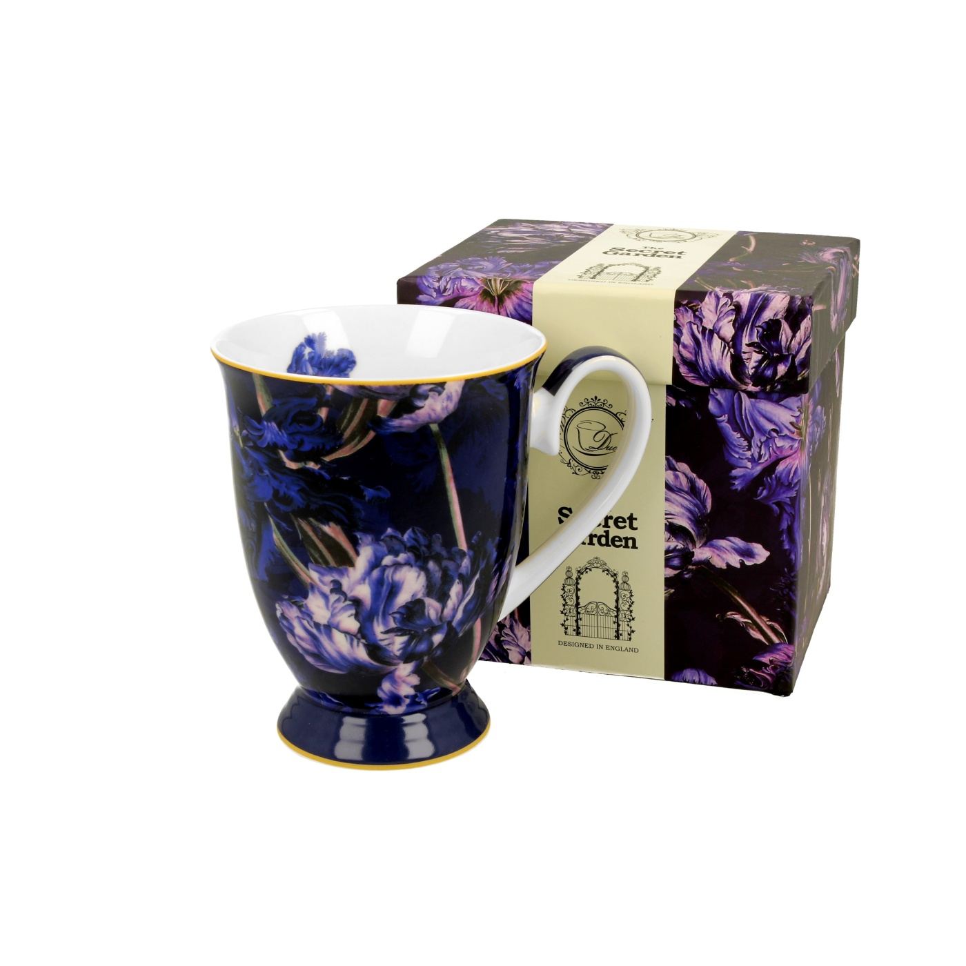 Porcelán bögre, teához, Violet Tulips, 325 ml - 2