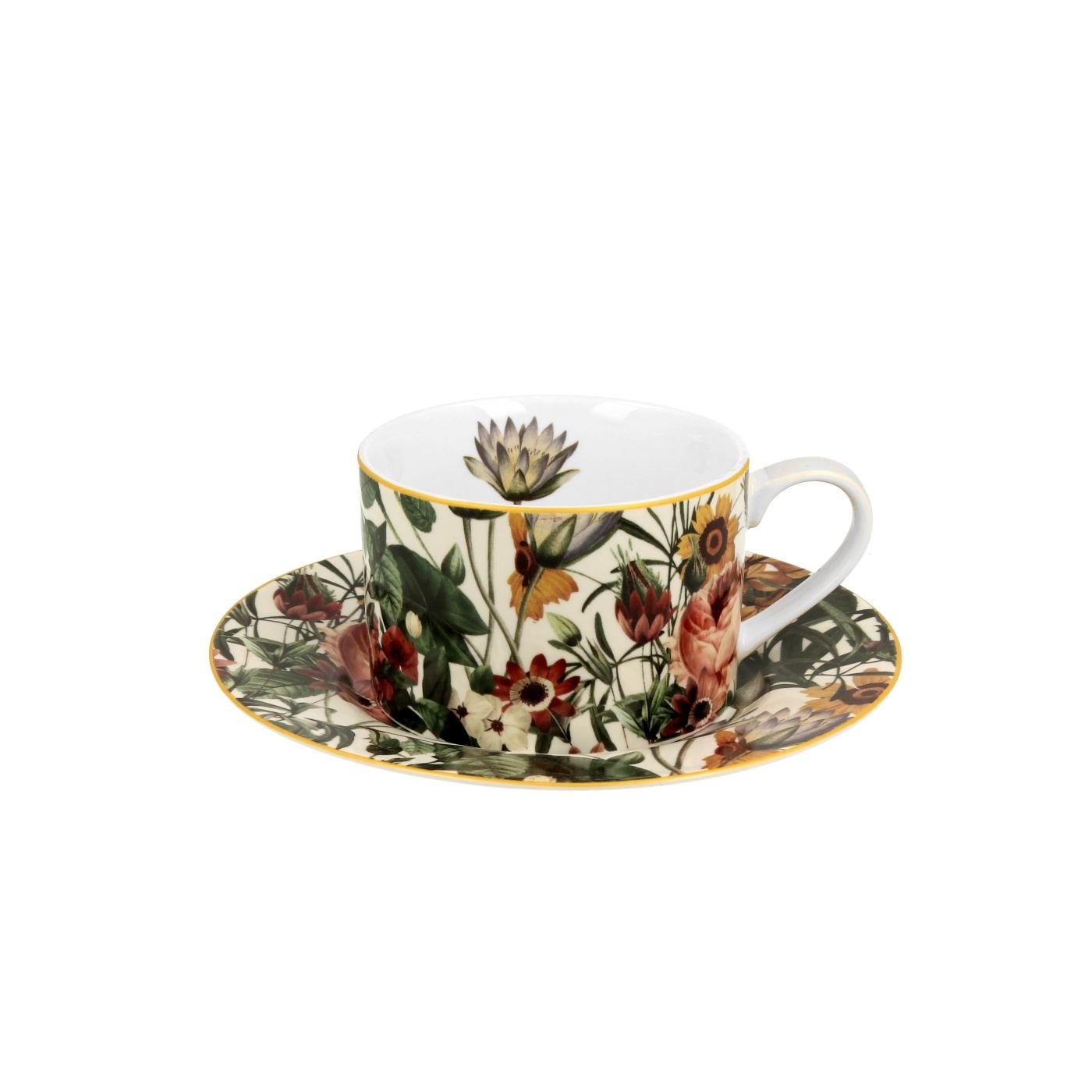 Készlet bögre + tányér, porcelán, Spring Flowers, 240 ml - 2