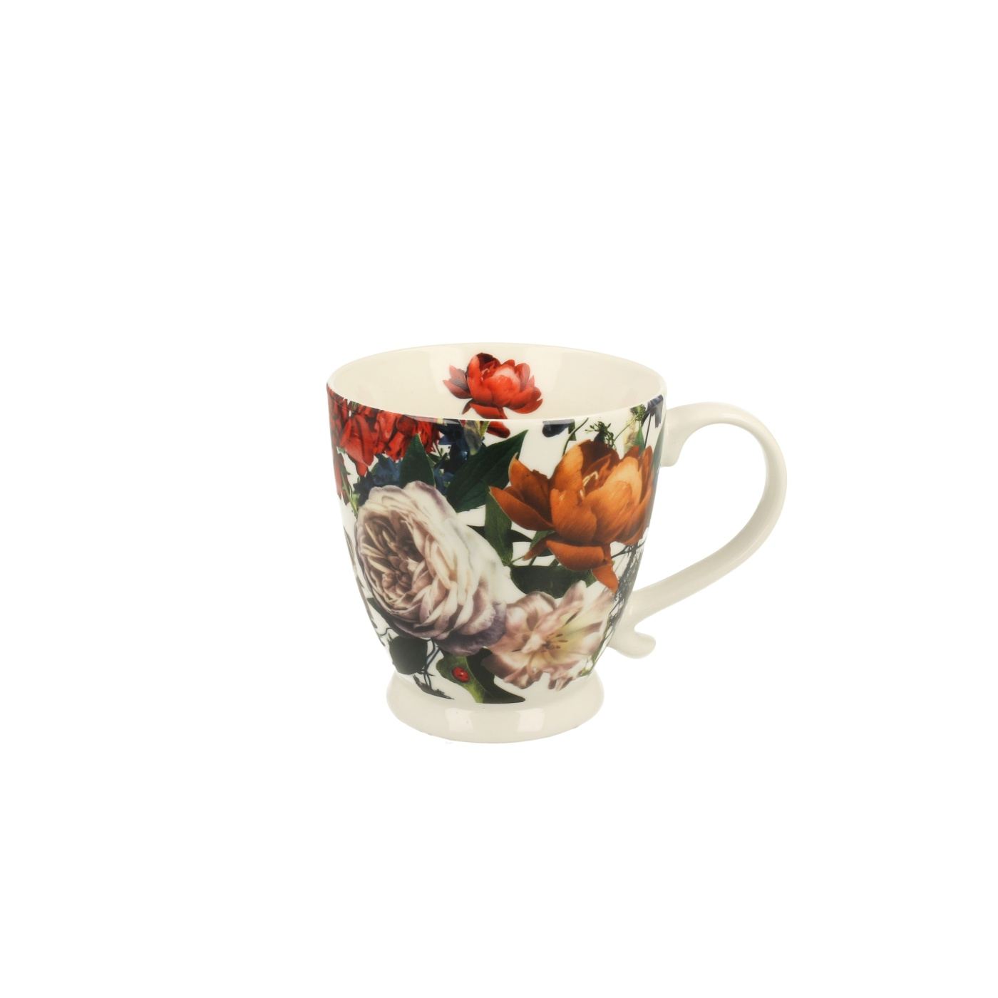 Porcelán bögre, teához, White Rose, 325 ml - 2