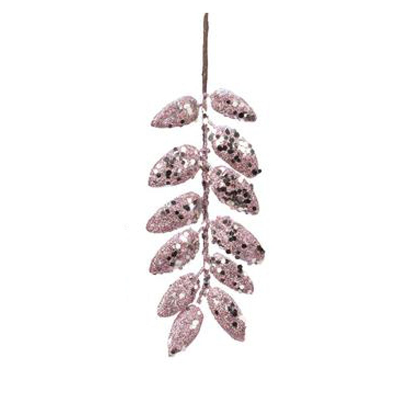 Mesterséges levéles ág, rózsaszín, 20 cm - 3