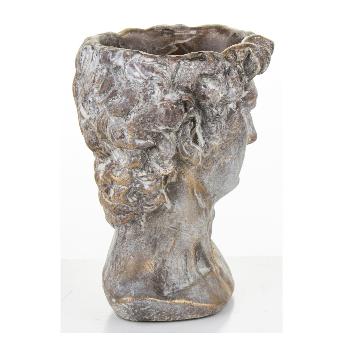 Kőváza, férfifej alakú, bronz, 16x12 cm - 2