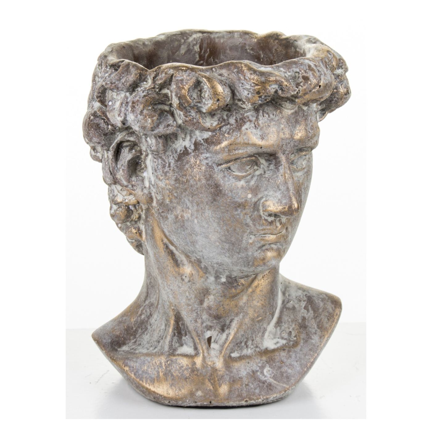 Kőváza, férfifej alakú, bronz, 16x12 cm - 3