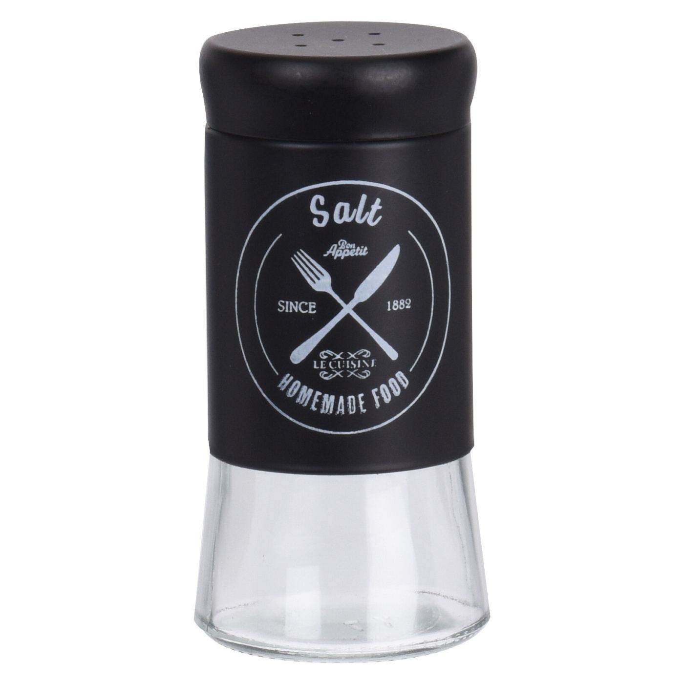 Só/bors tartó, üveg/fém, 140 ml - 2