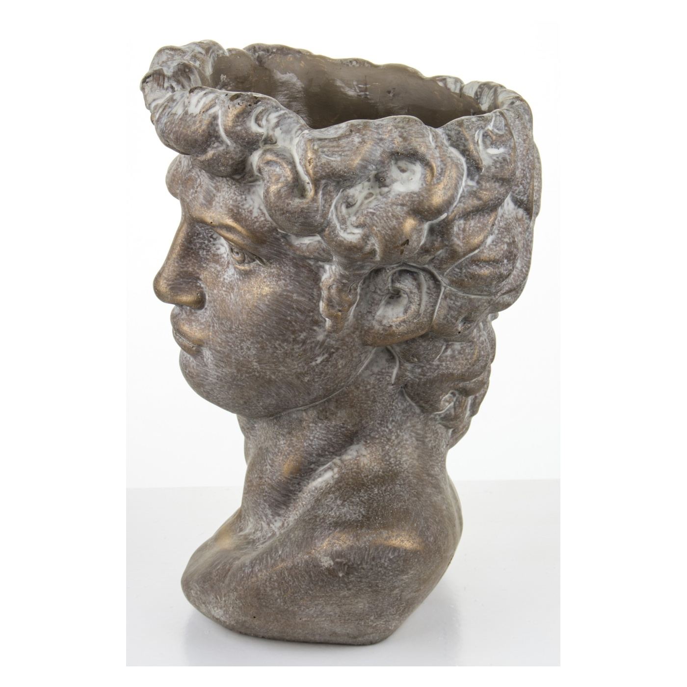 Kőváza, férfifej alakú, bronz, 27x20,5x18,5 cm - 2