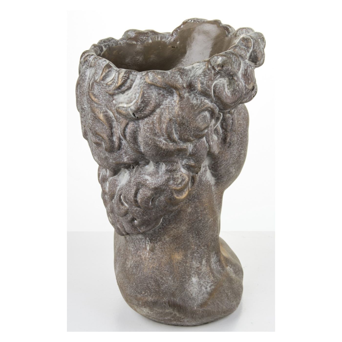 Kőváza, férfifej alakú, bronz, 27x20,5x18,5 cm - 5