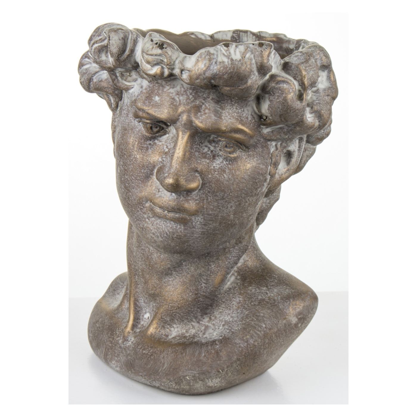 Kőváza, férfifej alakú, bronz, 27x20,5x18,5 cm - 6