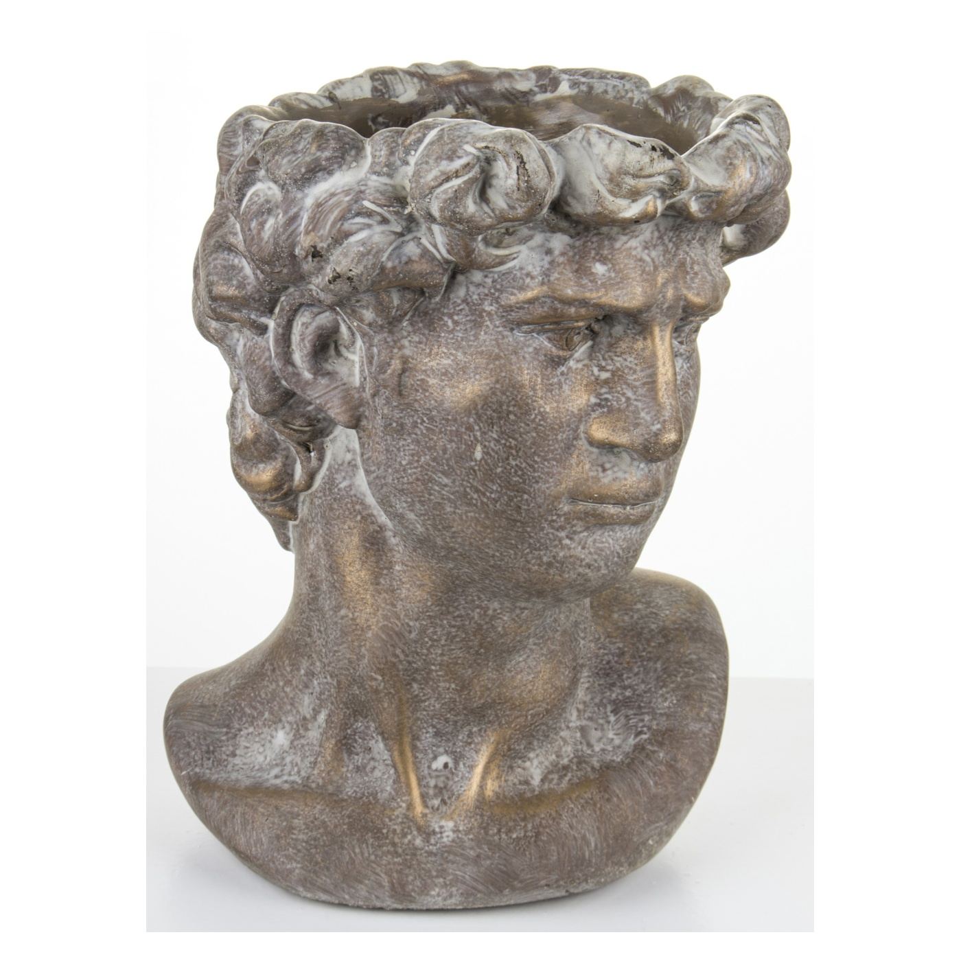 Kőváza, férfifej alakú, bronz, 27x20,5x18,5 cm - 7