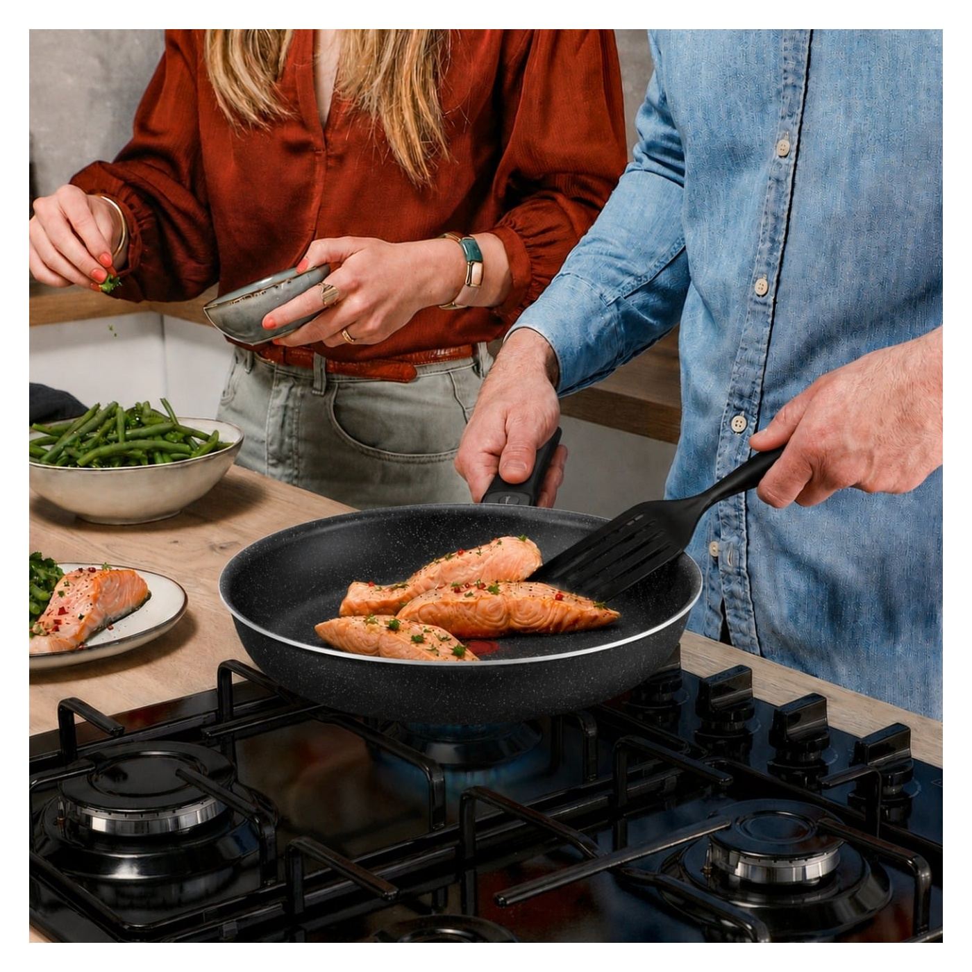 Tefal Extra serpenyő, 28 cm, alumínium, ultra-ellenálló tapadásmentes bevonat, Thermo-Signal™, fekete - 5