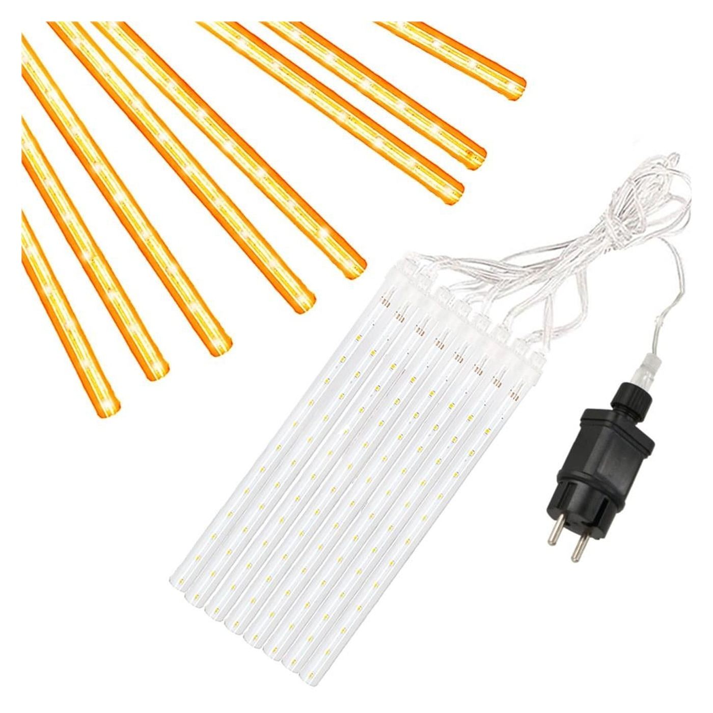 (DL) Karácsonyi fényfüzér, 8 cső, 30cm, 144 LED, hullócsillag, sárga - 4