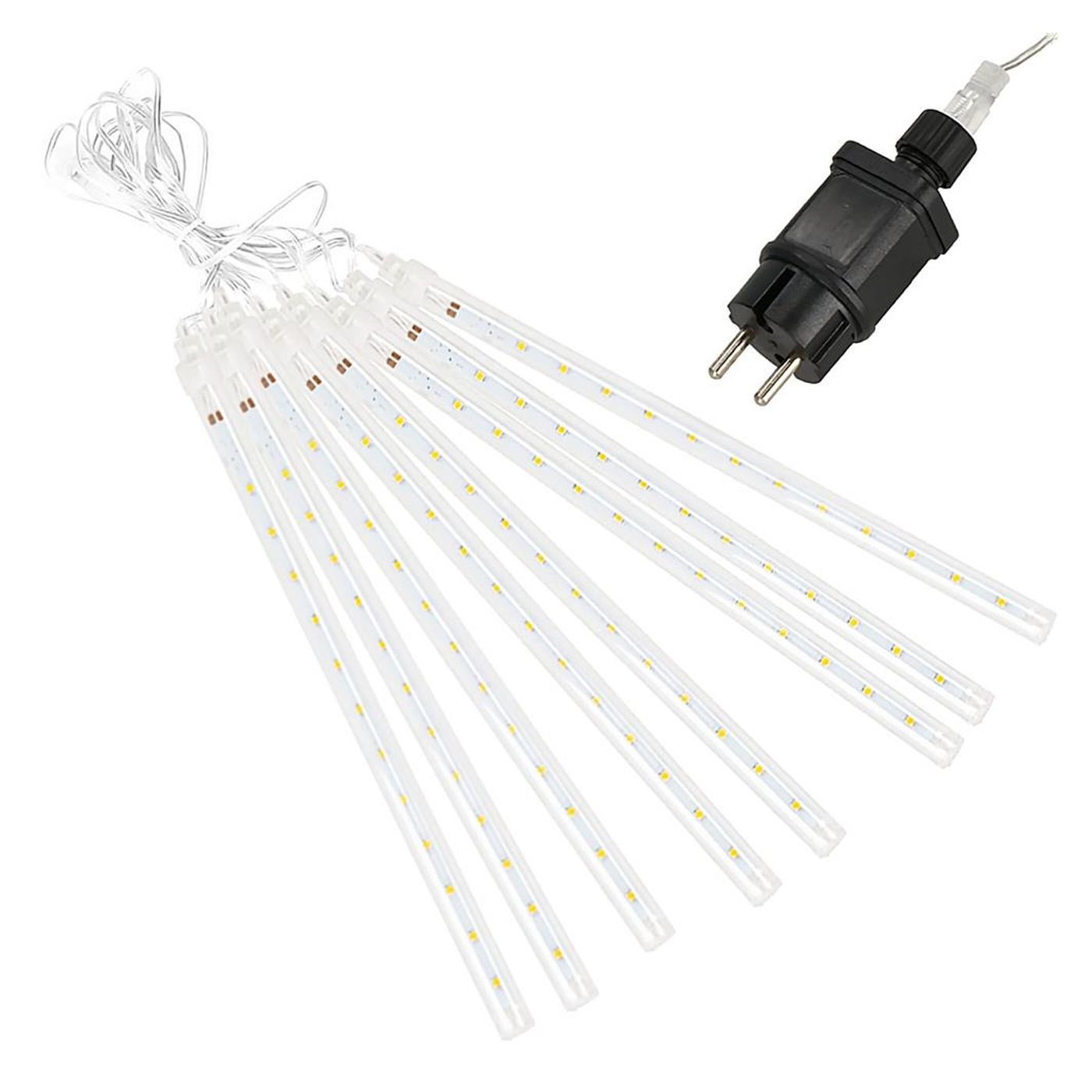 (DL) Karácsonyi fényfüzér, 8 cső, 30cm, 144 LED, hullócsillag, sárga - 6