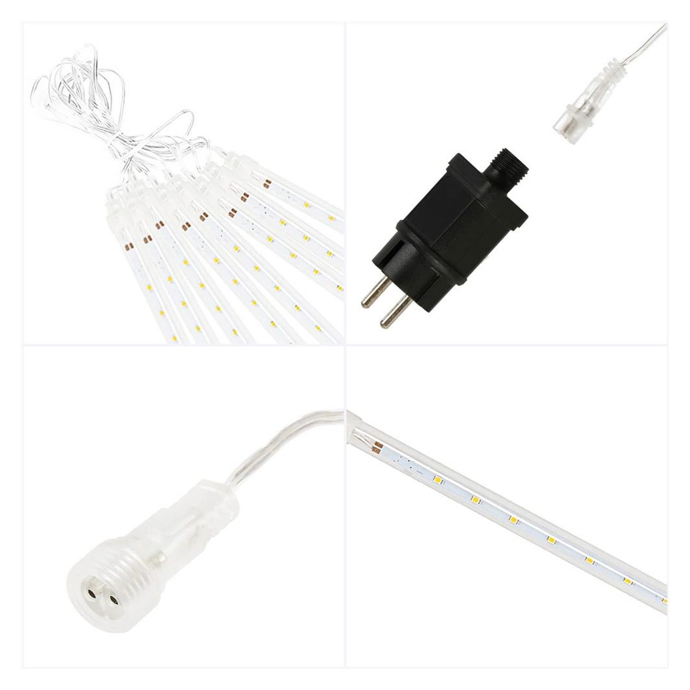 (DL) Karácsonyi fényfüzér, 8 cső, 30cm, 144 LED, hullócsillag, sárga - 11