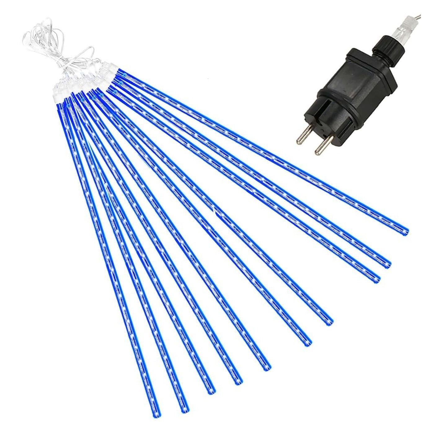 Karácsonyi fényfüzér, 10 cső, 50 cm, 480 LED, meteor zuhatag, kék - 2